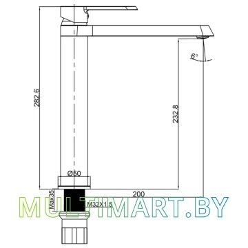 Смеситель Maxonor Pure Life PL11108-7 картинка 5